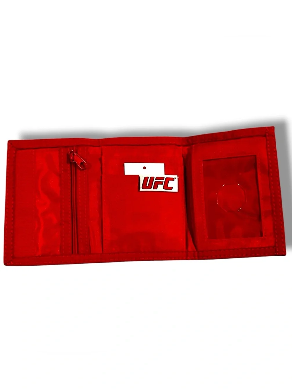 UFC Red Trifold Nylon Wallet NEW! Hook & Loop Wrestling Sporty Unisex D-8